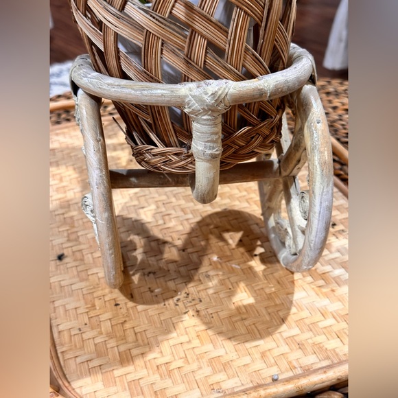 Boho Rattan Tricycle Planter - Picture 4 of 14